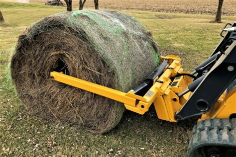 skid steer bale unroller for sale|round bale attachments for tractors.